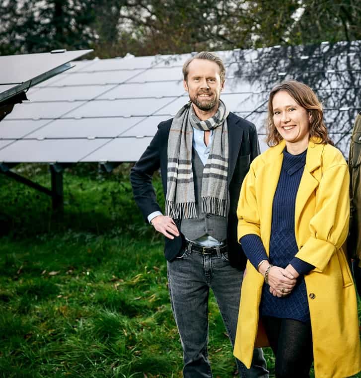 Thomas Granhof og Anna Riis Hedegaard ved solcellepark